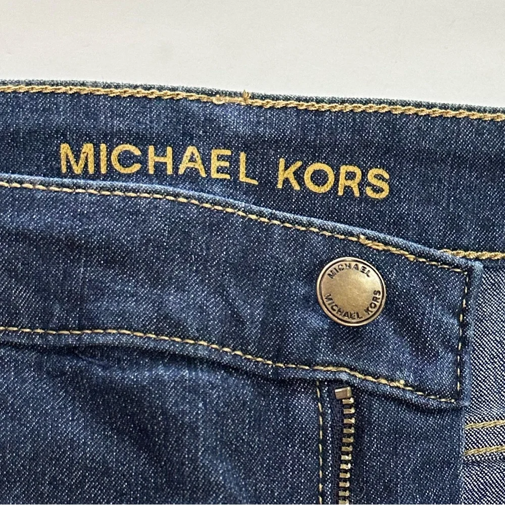 Michael Kors Jeans Skinny High Rise Ankle Button Dark Wash Denim Women’s Size 12